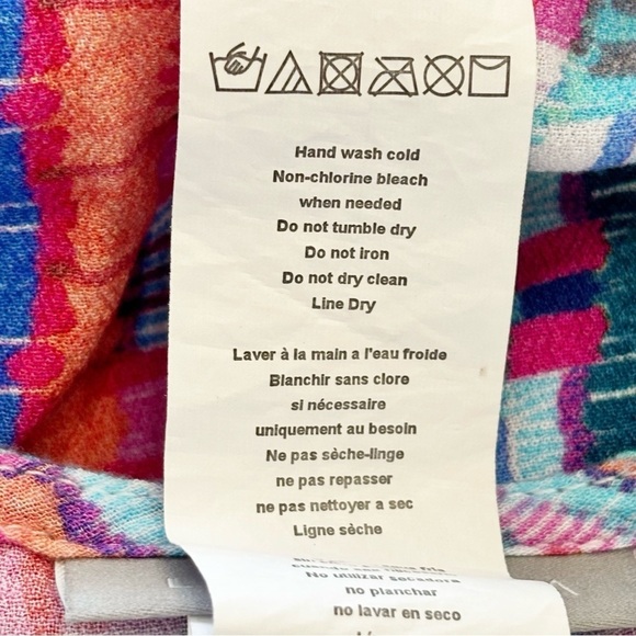 LA BLANCA Women’s Plus Multicolor Stripe GLOBAL JIVE Swim Cover V-Neck Sz 1X - Picture 8 of 9